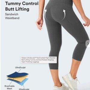 Butt Lifting Tummy Control Pocket Shaping Capri Leggings